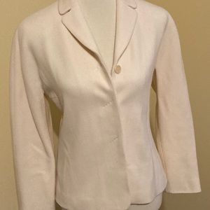 Emanuel Ungaro Classic Ivory Wool Blazer, Size 8